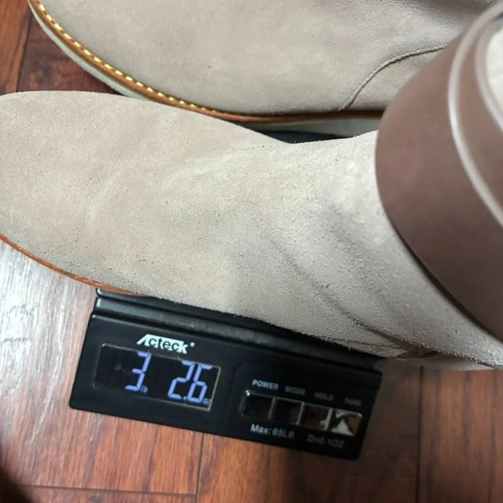 Cole Haan Gerina Women's US 7.5B Taupe Suede Waterproof Wedge Knee-High Boots